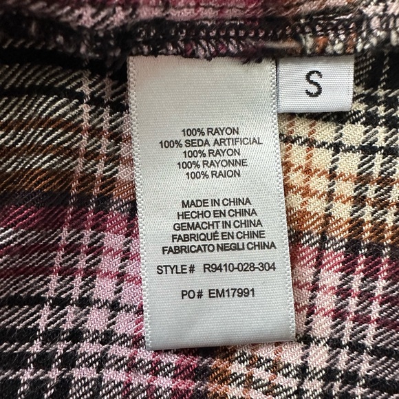 Anthropologie Cloth and Stone Plaid Top Size Small - Picture 11 of 11
